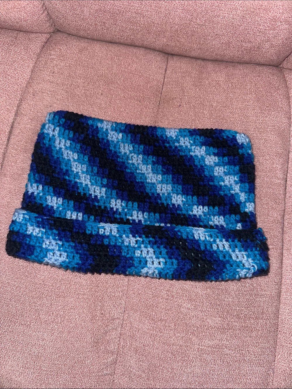 Blue Multitone Crochet Cat Hat